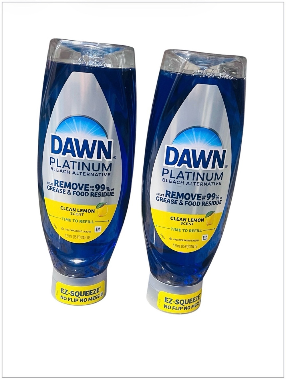 Platinum Clean Lemon Dishwashing Liquid - Blue 24 oz